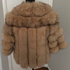 WOMENS BROWN FASHION FUR COAT